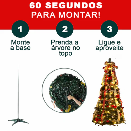 Árvore de Natal Retrátil + Brinde Exclusivo de Black Friday🎅🎁